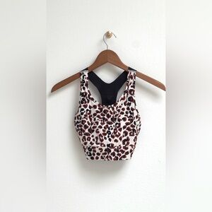Varley Leopard Print Sport Crop Top, Small